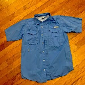 Boys Columbia PFG blue shirt